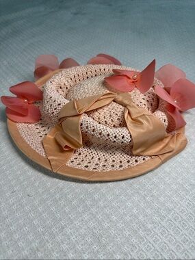 Christine A. Moore Millinery fascinator hat pink with flowers
